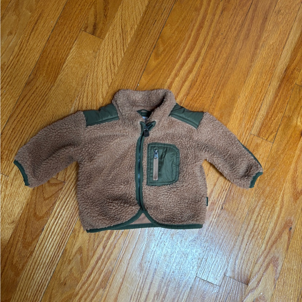 Brown and Green Fleece Jacket